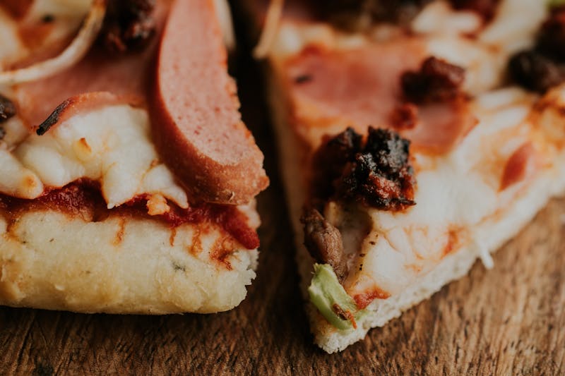 Meat lovers supreme pizza with sausage, pepperoni and bacon